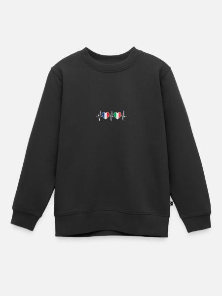 Frankreich und Italien Italienische Fahne Flaggen - Kinder Premium Organic Sweatshirt - Schwarz