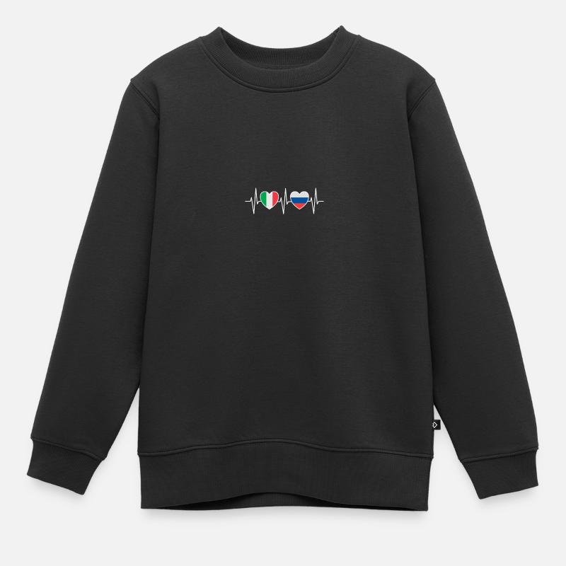 Italie et Russie Drapeau russe Drapeaux - Sweat Premium enfant bio - noir