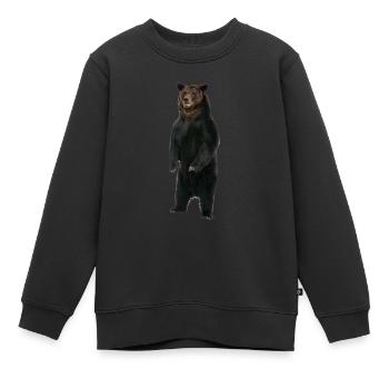 Stehender Bär - Kinder Premium Organic Sweatshirt - Schwarz - Vorne - AI Model Kid Female (0cm)