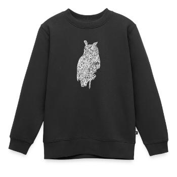Eleganter vintage Uhu Vogel - Kinder Premium Organic Sweatshirt - Schwarz - Vorne - AI Model Kid Female (0cm)
