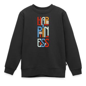 Glücklich Positiv Geld - Kinder Premium Organic Sweatshirt - Schwarz - Vorne - AI Model Kid Female (0cm)