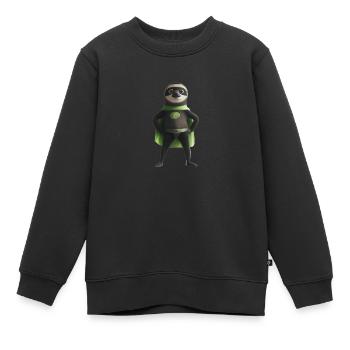 Lazy Superhero - Kinder Premium Organic Sweatshirt - Schwarz - Vorne - AI Model Kid Female (0cm)