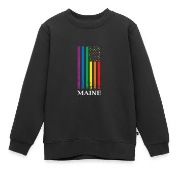 Maine Pride Month Pride Flag LGBT Community LGBTQ - Sweat Premium enfant bio - noir - Devant - AI Model Kid Female (0cm)