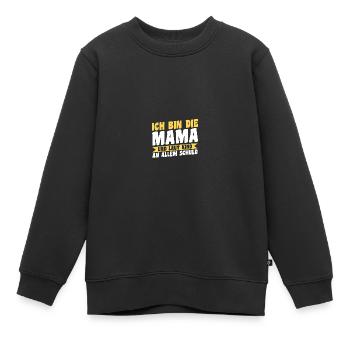 Mother Team Mom - Kids Premium Organic Sweatshirt - black - Front - AI Model Kid Female (0cm)