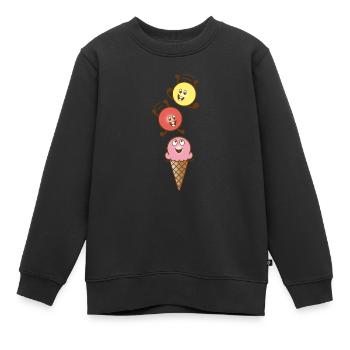 Eis - Kinder Premium Organic Sweatshirt - Schwarz - Vorne - AI Model Kid Female (0cm)