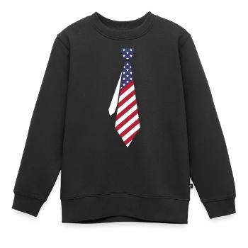 Krawatte USA - Kinder Premium Organic Sweatshirt - Schwarz - Vorne - AI Model Kid Female (0cm)