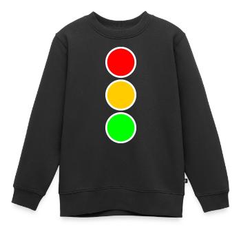 Feu de circulation 01 - Sweat Premium enfant bio - noir - Devant - AI Model Kid Female (0cm)