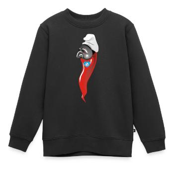 Curniciello 'O Cuorno Pulcinella Glücksbringer - Kinder Premium Organic Sweatshirt - Schwarz - Vorne - AI Model Kid Female (0cm)
