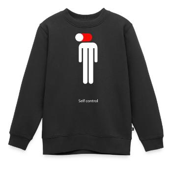 Self control - Kinder Premium Organic Sweatshirt - Schwarz - Vorne - AI Model Kid Female (0cm)