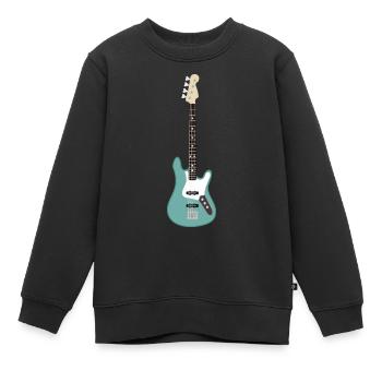 Guitare basse Seafoam Green - Sweat Premium enfant bio - noir - Devant - AI Model Kid Female (0cm)