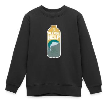 Recycling Umwelt co2 Klimawandel Planet Natur - Kinder Premium Organic Sweatshirt - Schwarz - Vorne - AI Model Kid Female (0cm)