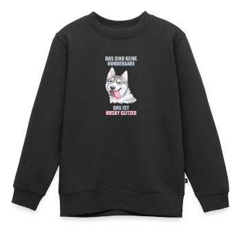 Husky Glitzer Hundehalter Hundehaare - Kinder Premium Organic Sweatshirt - Schwarz - Vorne - AI Model Kid Female (0cm)