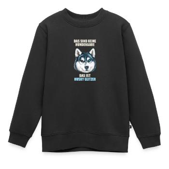 Husky Glitzer Hundehalter Hundehaare - Kinder Premium Organic Sweatshirt - Schwarz - Vorne - AI Model Kid Female (0cm)