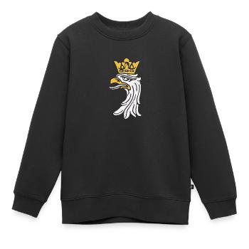 Polen Landesfarben Flagge Heimat Tradition - Kinder Premium Organic Sweatshirt - Schwarz - Vorne - AI Model Kid Female (0cm)