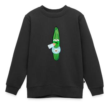 Launische Gurke, Gurken, Comic, Gurke, Baby - Kinder Premium Organic Sweatshirt - Schwarz - Vorne - AI Model Kid Female (0cm)