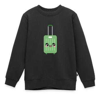 Valises de bagages Kawaii - Sweat Premium enfant bio - noir - Devant - AI Model Kid Female (0cm)