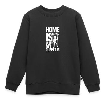 Puppeteering Ventriloquist Puppeteer Puppet for - Kinder Premium Organic Sweatshirt - Schwarz - Vorne - AI Model Kid Female (0cm)