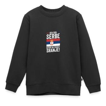 Serbe Serbe Serbie - Sweat Premium enfant bio - noir - Devant - AI Model Kid Female (0cm)