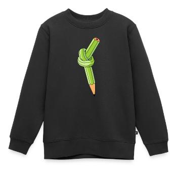 Bleistift - Kinder Premium Organic Sweatshirt - Schwarz - Vorne - AI Model Kid Female (0cm)