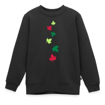 ahorn_blaetter_t3 - Kinder Premium Organic Sweatshirt - Schwarz - Vorne - AI Model Kid Female (0cm)