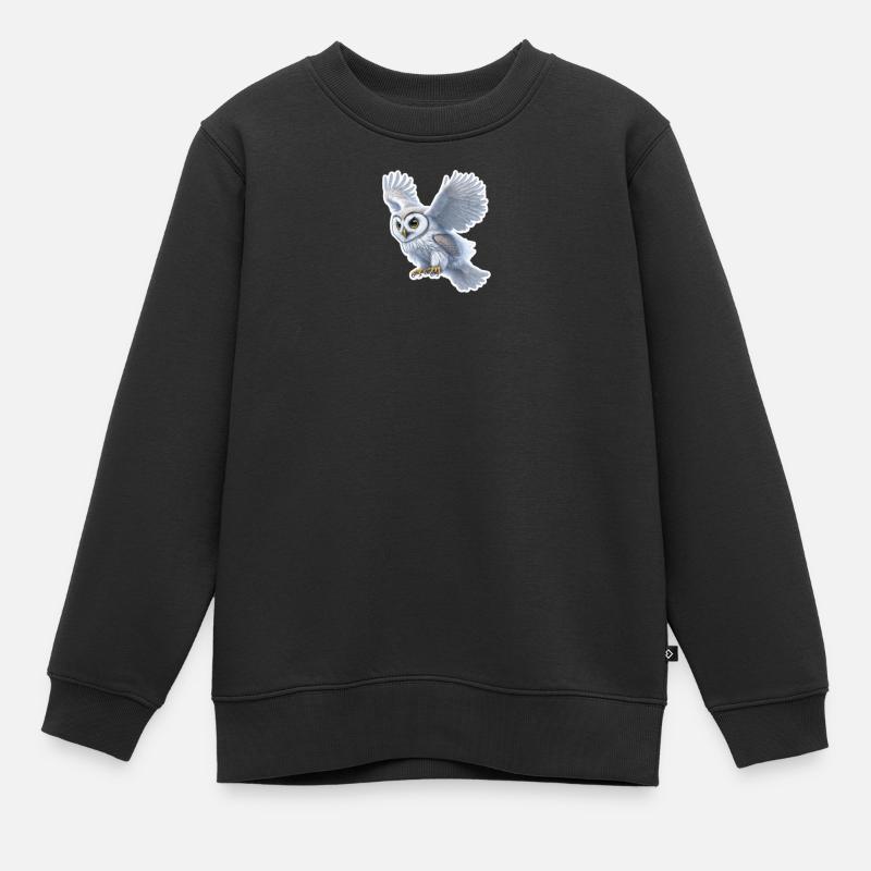 Harfang des neiges doux et volant - Sweat Premium enfant bio - noir