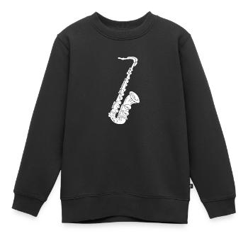 Saxofon - Saxophon ein Holzblasinstrument - Kinder Premium Organic Sweatshirt - Schwarz - Vorne - AI Model Kid Female (0cm)