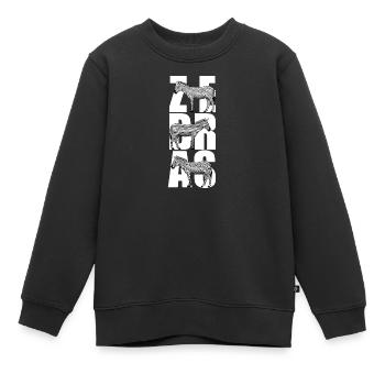 Zebras wherever I look - Kids Premium Organic Sweatshirt - black - Front - AI Model Kid Female (0cm)