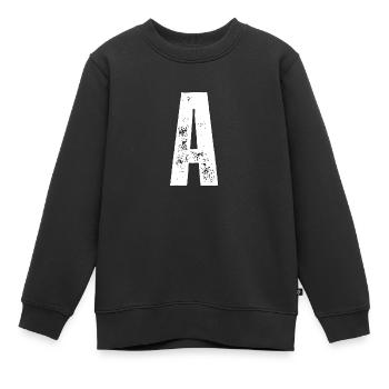 A - Sweat Premium enfant bio - noir - Devant - AI Model Kid Female (0cm)