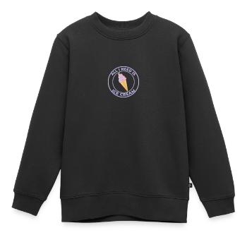 ALLES, WAS ICH BRAUCHE, IST EIS - Kinder Premium Organic Sweatshirt - Schwarz - Vorne - AI Model Kid Female (0cm)