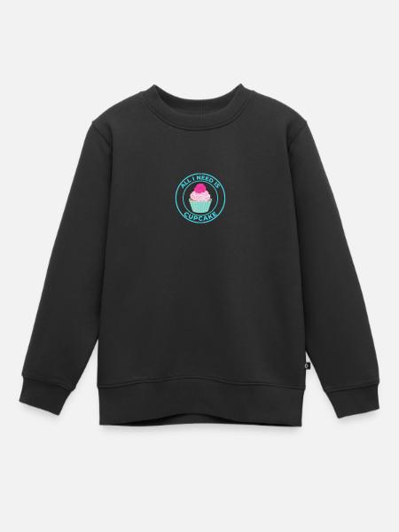 TOUT CE DONT J’AI BESOIN, C’EST DE CUPCAKE - Sweat Premium enfant bio - noir