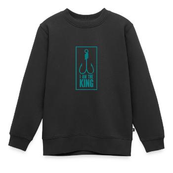 Angler Angelhaken Angelrute Sportfischer - Kinder Premium Organic Sweatshirt - Schwarz - Vorne - AI Model Kid Female (0cm)