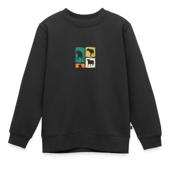 Bovins de buffle Bœufs - Sweat Premium enfant bio - noir - Devant - AI Model Kid Female (0cm)