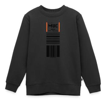MUC- Flughafen München - Kinder Premium Organic Sweatshirt - Schwarz - Vorne - AI Model Kid Female (0cm)