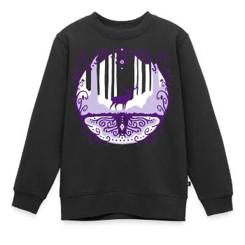 Hirsch im Wald - Kinder Premium Organic Sweatshirt - Schwarz - Vorne - AI Model Kid Female (0cm)