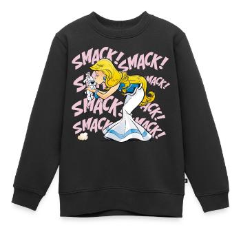 Asterix & Obelix - Falbala mit Idefix - Kinder Premium Organic Sweatshirt - Schwarz - Vorne - AI Model Kid Female (0cm)