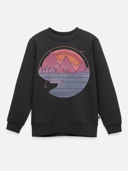 Graphique de montagne - Sweat Premium enfant bio - noir