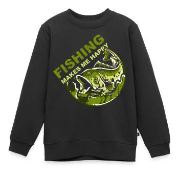 Angler - Kinder Premium Organic Sweatshirt - Schwarz - Vorne - AI Model Kid Female (0cm)