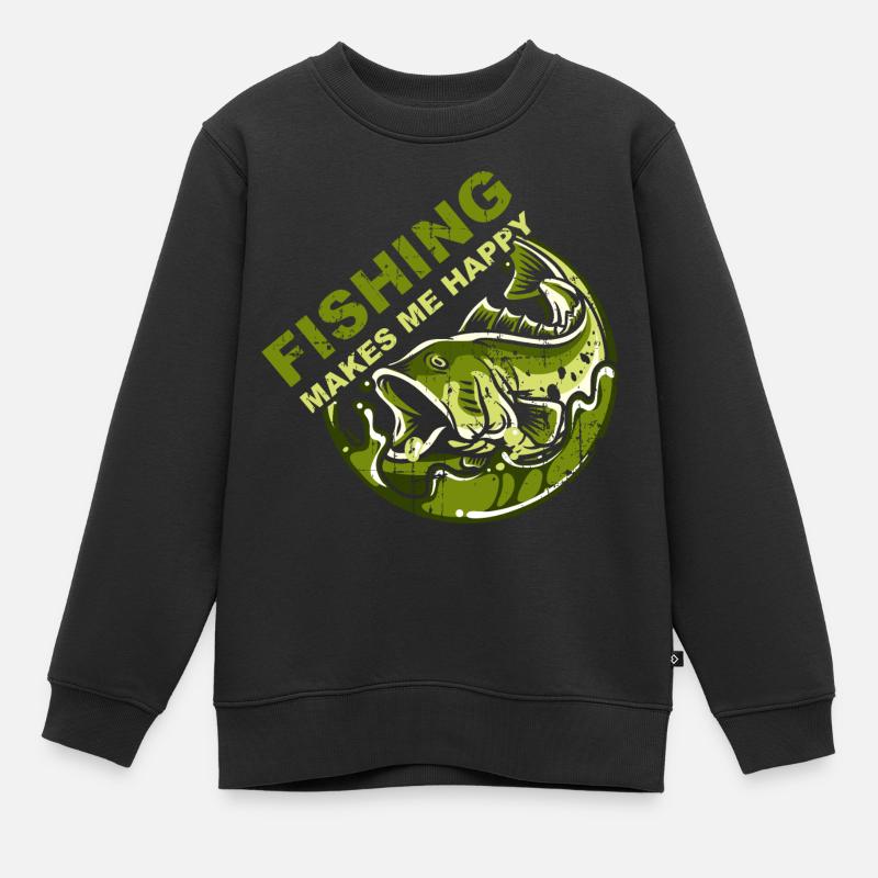 Angler - Kinder Premium Organic Sweatshirt - Schwarz