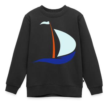 bateau à voile - Sweat Premium enfant bio - noir - Devant - AI Model Kid Female (0cm)