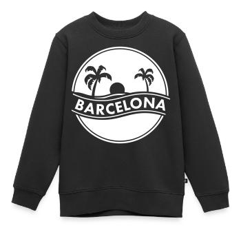 Barcelona - Kinder Premium Organic Sweatshirt - Schwarz - Vorne - AI Model Kid Female (0cm)