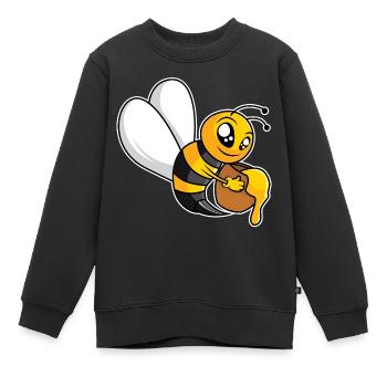 Fleißige Honigbiene - Kinder Premium Organic Sweatshirt - Schwarz - Vorne - AI Model Kid Female (0cm)