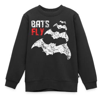 Bats Fly - Bat - Bat - Design - Kids Premium Organic Sweatshirt - black - Front - AI Model Kid Female (0cm)