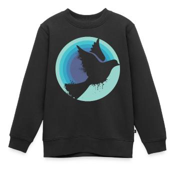 Friedenstaube - Kinder Premium Organic Sweatshirt - Schwarz - Vorne - AI Model Kid Female (0cm)