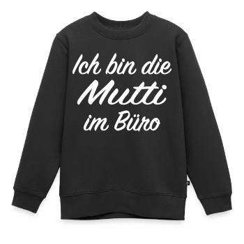 Mutti im Büro - Kinder Premium Organic Sweatshirt - Schwarz - Vorne - AI Model Kid Female (0cm)