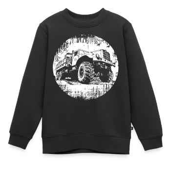 Kraz Camion GDR OSTALGIE - Sweat Premium enfant bio - noir - Devant - AI Model Kid Female (0cm)