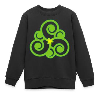Keltische Blume und Natur - Kinder Premium Organic Sweatshirt - Schwarz - Vorne - AI Model Kid Female (0cm)