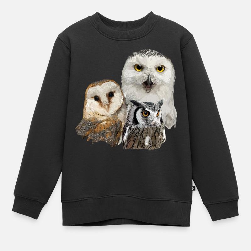 Rapaces nocturnes - Sweat Premium enfant bio - noir