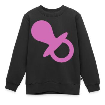 Schnuller Geschenk Schwangerschaft Kleinkind Baby - Kinder Premium Organic Sweatshirt - Schwarz - Vorne - AI Model Kid Female (0cm)