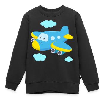 Flugzeug für Kinder Kleinkinder Babys - Kinder Premium Organic Sweatshirt - Schwarz - Vorne - AI Model Kid Female (0cm)