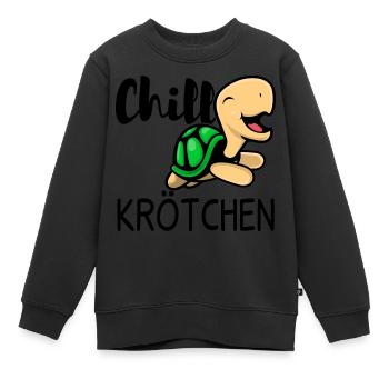 Schildkröte Faul Faulenzer - Kinder Premium Organic Sweatshirt - Schwarz - Vorne - AI Model Kid Female (0cm)
